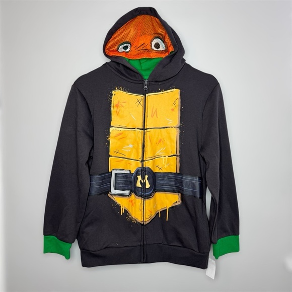 New Kids Ninja Turtle Hoodie - Dark Gray and Green Size XL (14) - Picture 1 of 9